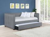 Brodie Upholstered Twin Daybed with Trundle Grey  Half Price Furniture