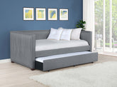 Brodie Upholstered Twin Daybed with Trundle Grey Half Price Furniture