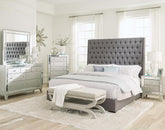 Camille 5-piece Eastern King Bedroom Set Grey and Metallic Mercury Half Price Furniture