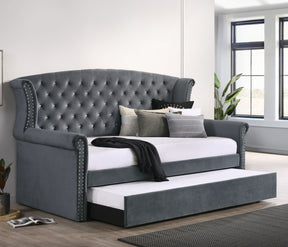 Scarlett Upholstered Tufted Twin Daybed with Trundle Half Price Furniture