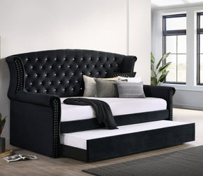 Scarlett Upholstered Tufted Twin Daybed with Trundle - Daybed - Half Price Furniture