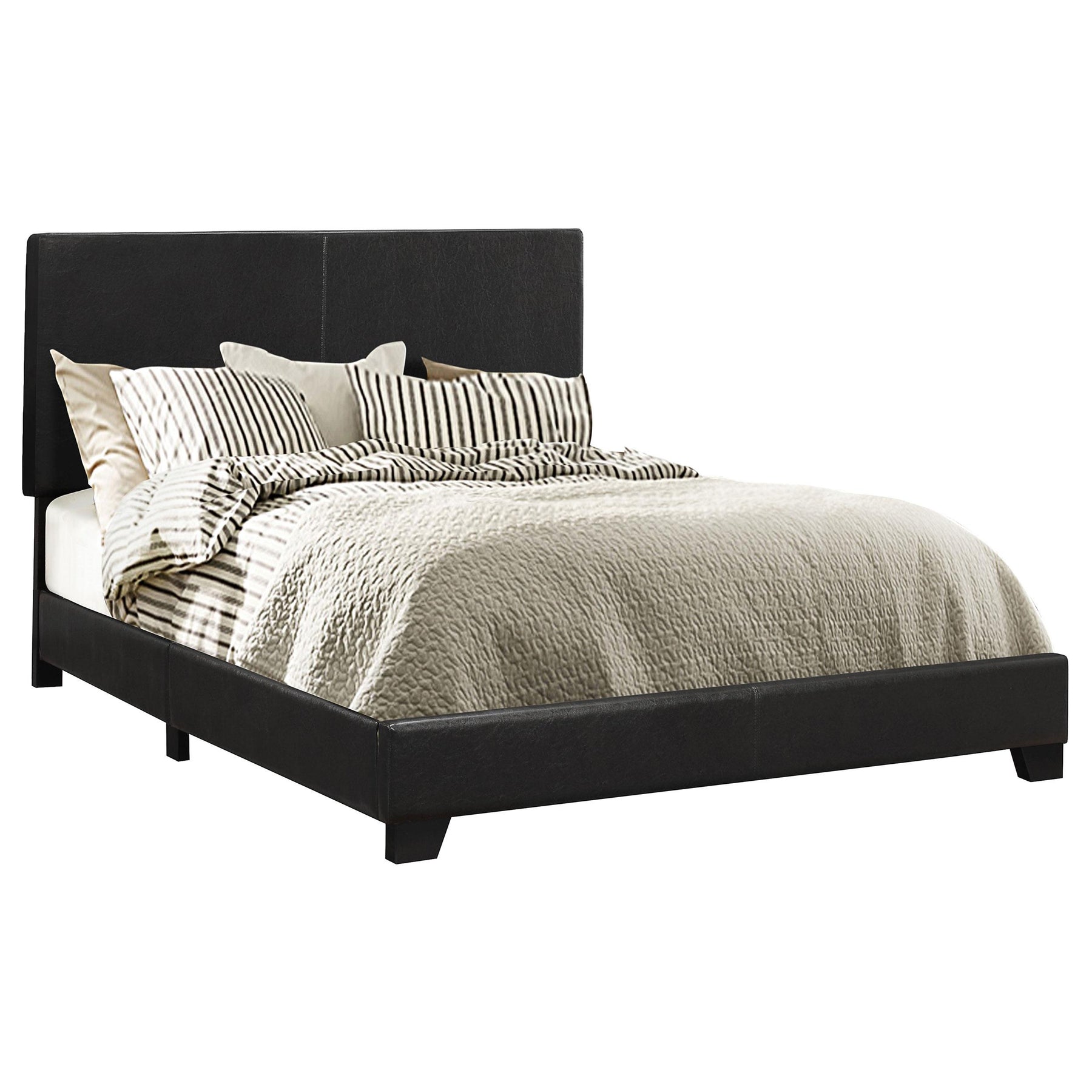 Dorian Upholstered Eastern King Bed Black Half Price Furniture