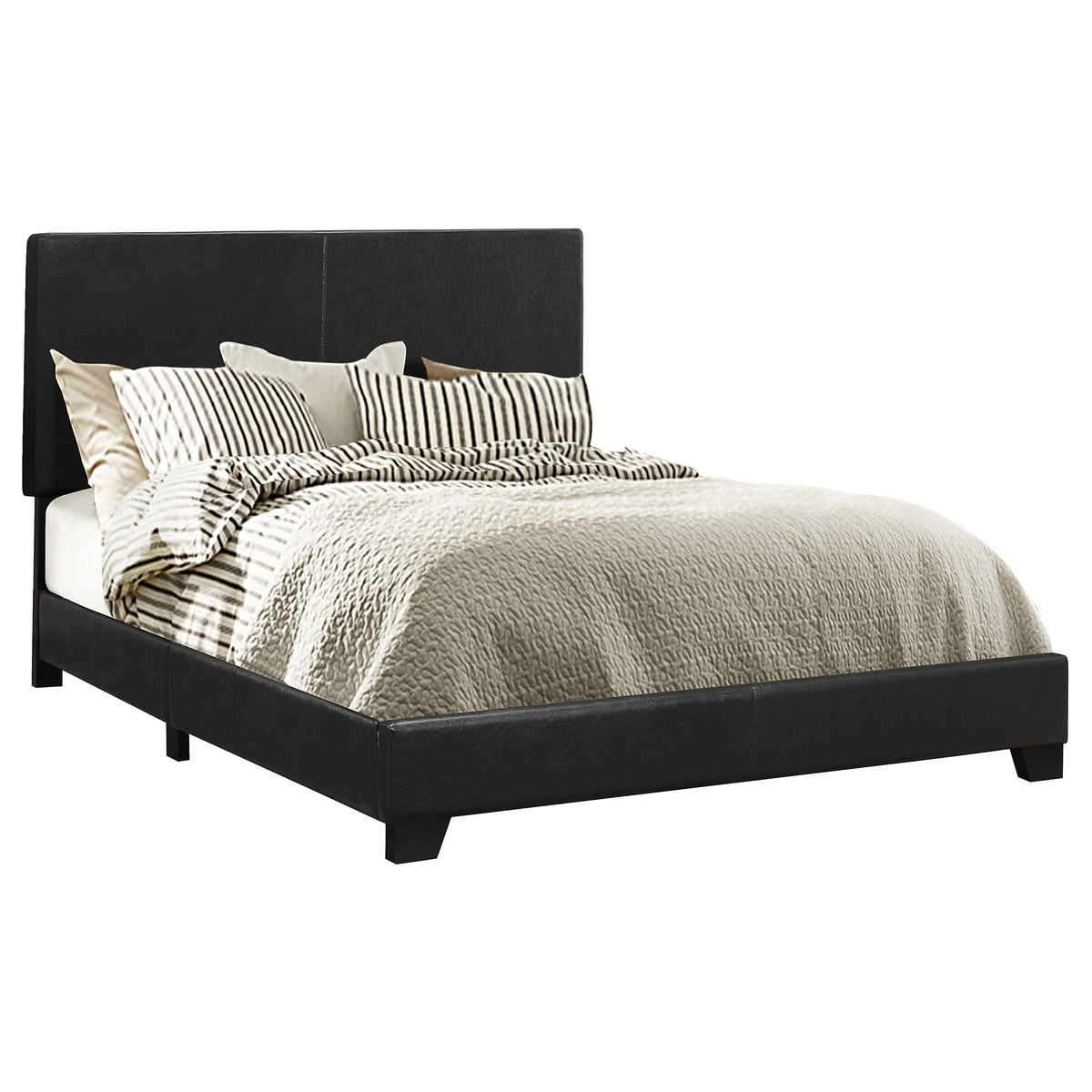 Dorian Upholstered Queen Bed Black  Half Price Furniture