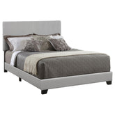 Dorian Upholstered Eastern King Bed Grey Half Price Furniture