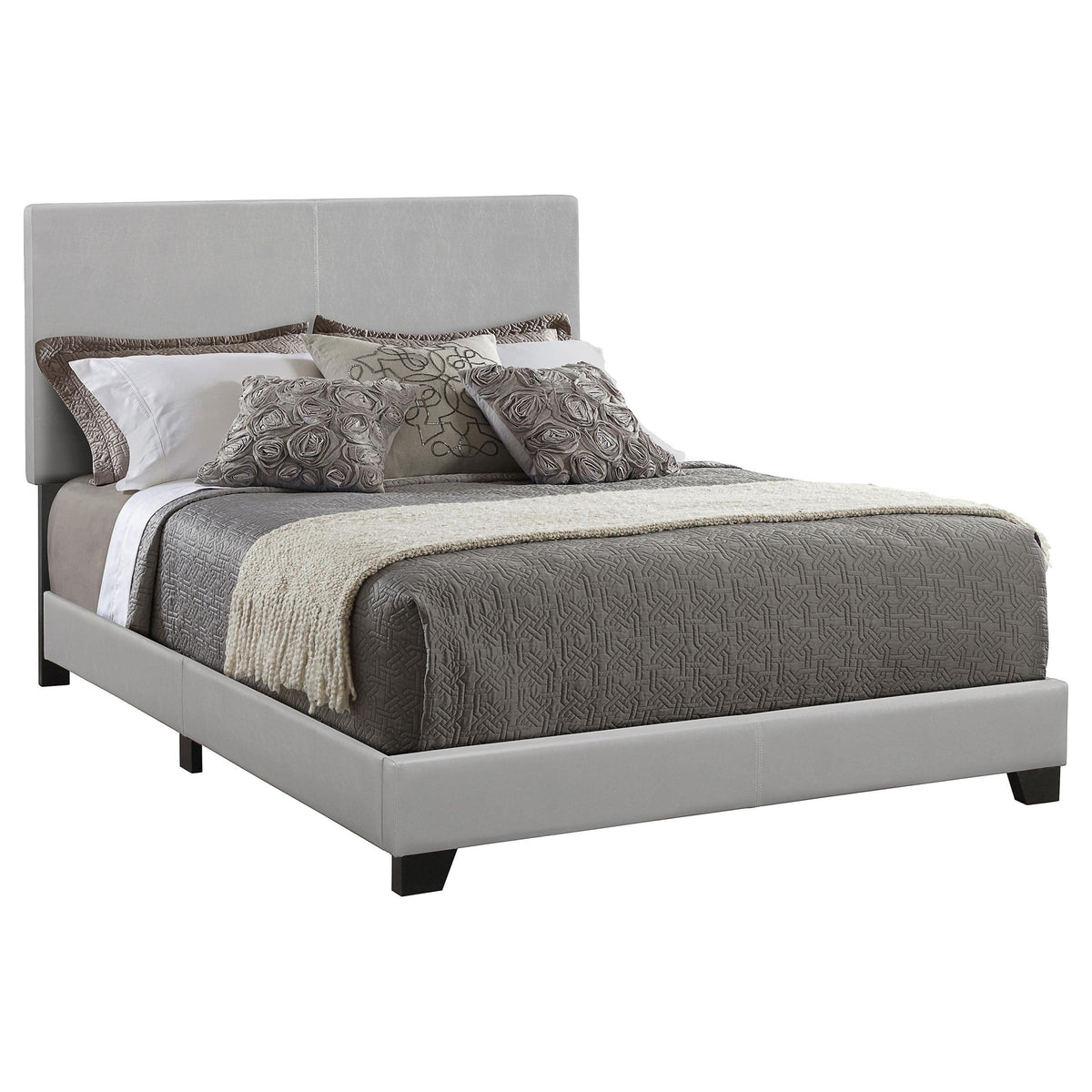 Dorian Upholstered California King Bed Grey Half Price Furniture