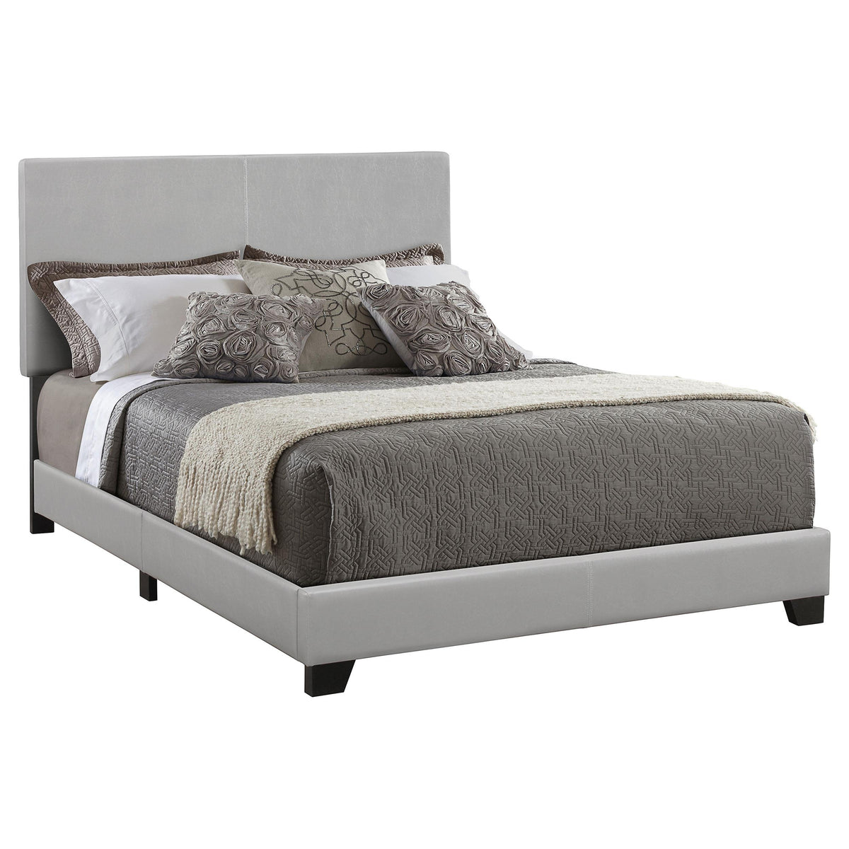 Dorian Upholstered Queen Bed Grey  Half Price Furniture
