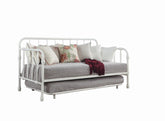 Marina Twin Metal Daybed with Trundle White Half Price Furniture