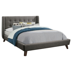 Carrington Button Tufted California King Bed Grey  Half Price Furniture