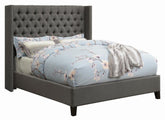 Bancroft Demi-wing Upholstered Queen Bed Grey Half Price Furniture