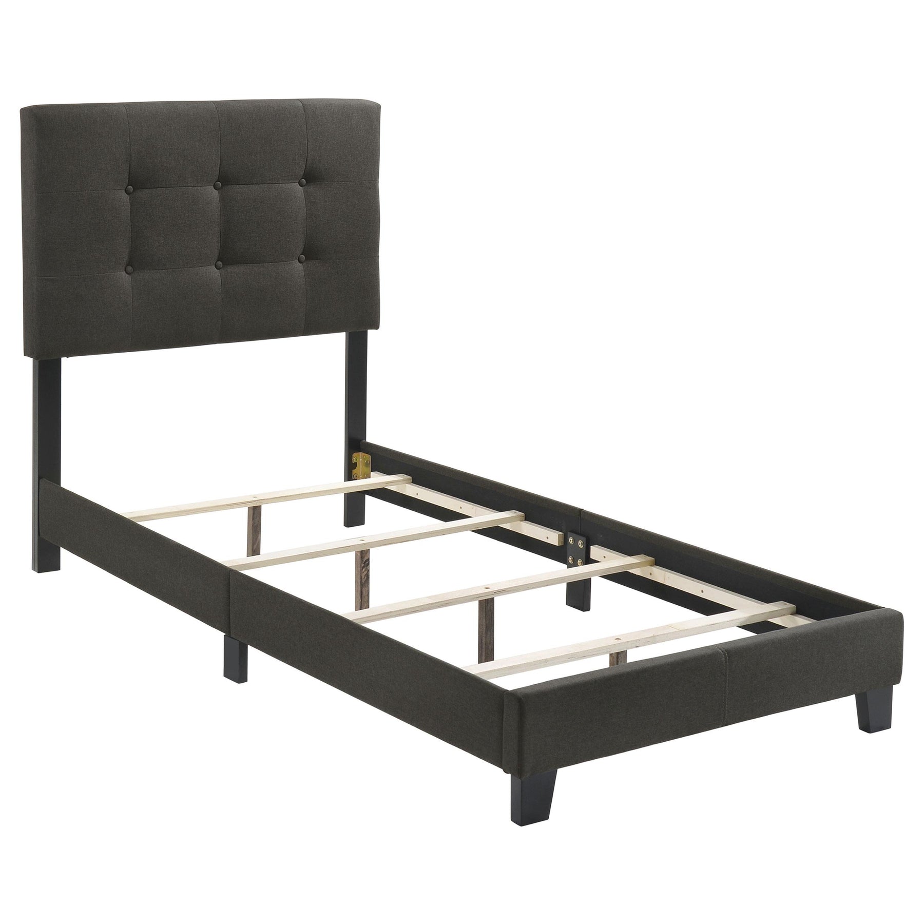 Mapes Tufted Upholstered Twin Bed Charcoal Half Price Furniture