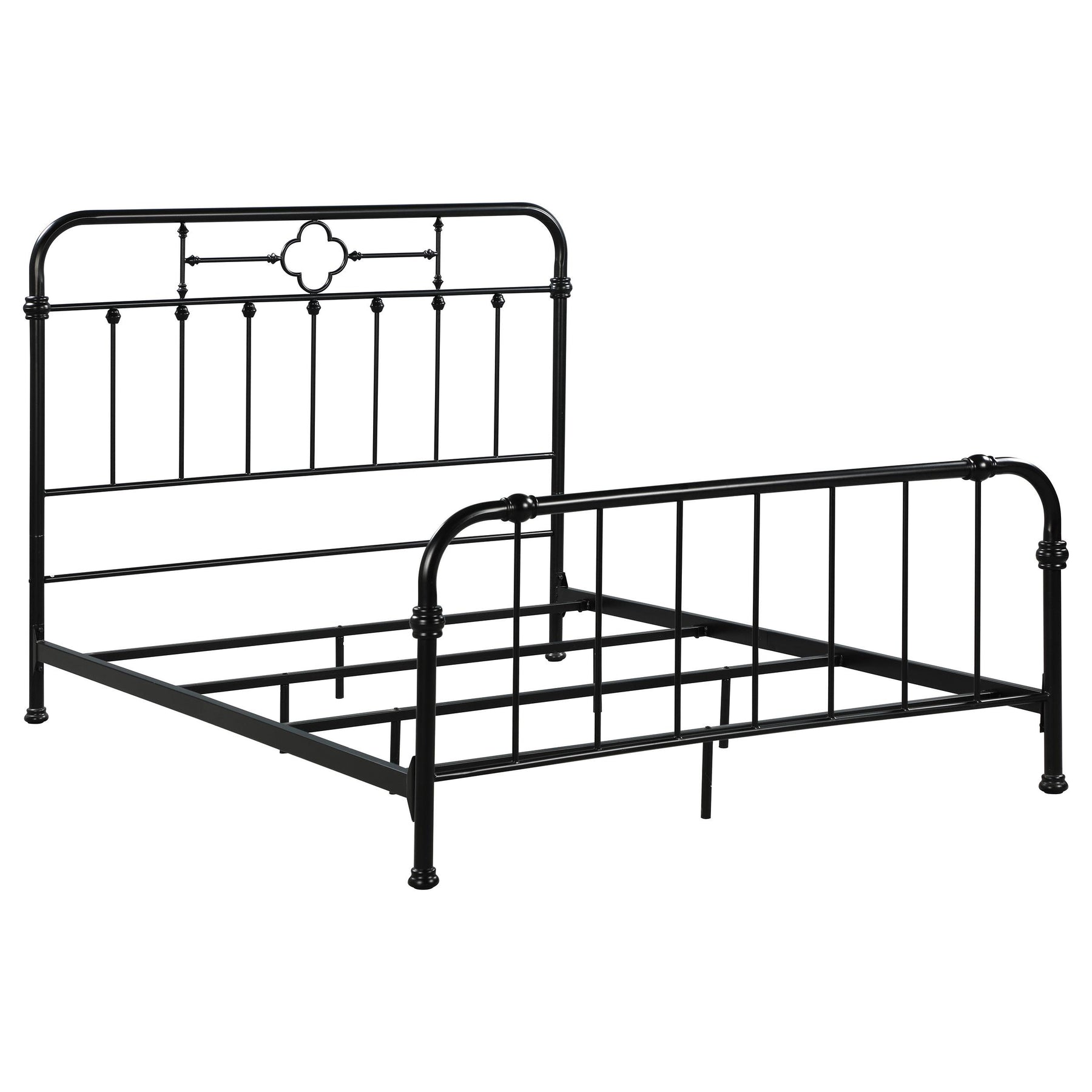 Packlan Eastern King Metal Panel Bed Matte Black Half Price Furniture