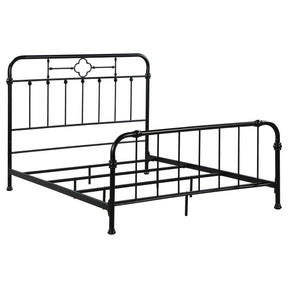 Packlan Eastern King Metal Panel Bed Matte Black Half Price Furniture