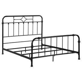 Packlan Queen Metal Panel Bed Matte Black  Half Price Furniture