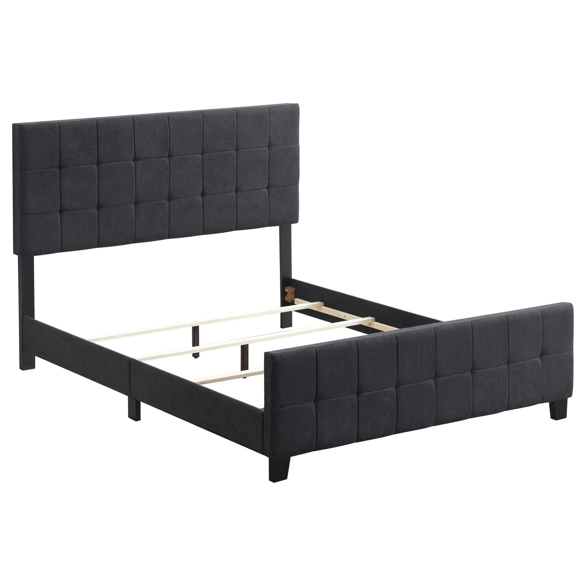 Fairfield Queen Upholstered Panel Bed Dark Grey  Half Price Furniture