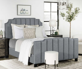 Fiona Upholstered Panel Bed Light Grey Half Price Furniture