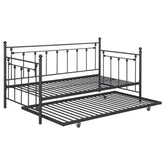 Nocus Spindle Metal Twin Daybed with Trundle Half Price Furniture