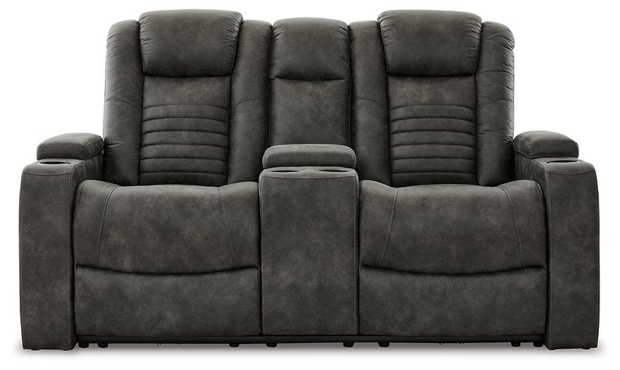 Soundcheck Power Reclining Loveseat with Console Half Price Furniture