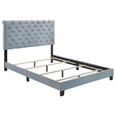 Warner Queen Upholstered Bed Slate Blue Half Price Furniture