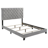 Warner Queen Upholstered Bed Grey Half Price Furniture