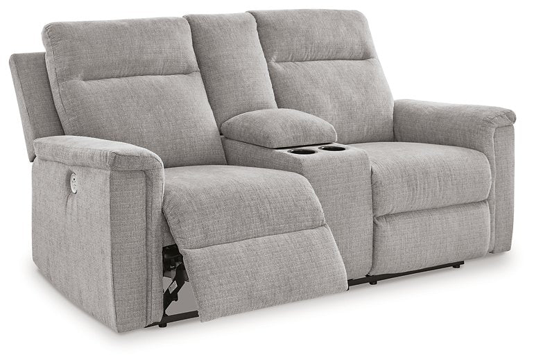 Barnsana Power Reclining Loveseat with Console - Half Price Furniture