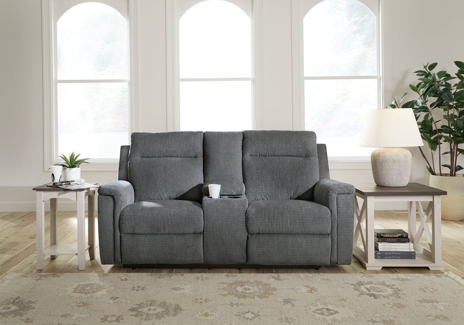 Barnsana Power Reclining Loveseat with Console - Half Price Furniture