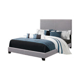 Boyd Twin Upholstered Bed with Nailhead Trim Grey Half Price Furniture