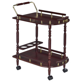 Palmer 2-tier Serving Cart Merlot and Brass Half Price Furniture