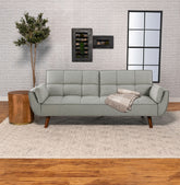 Caufield Upholstered Buscuit Tufted Covertible Sofa Bed Grey  Half Price Furniture