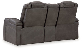 Fyne-Dyme Power Reclining Loveseat with Console - Half Price Furniture