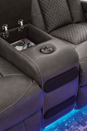 Fyne-Dyme Power Reclining Loveseat with Console - Half Price Furniture