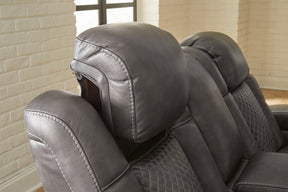 Fyne-Dyme Power Reclining Loveseat with Console - Half Price Furniture