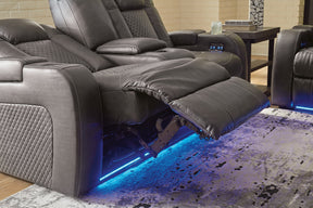 Fyne-Dyme Power Reclining Loveseat with Console - Half Price Furniture