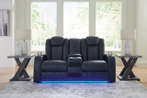 Fyne-Dyme Power Reclining Loveseat with Console - Half Price Furniture