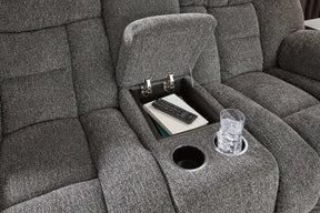 Foreside Reclining Loveseat with Console - Half Price Furniture