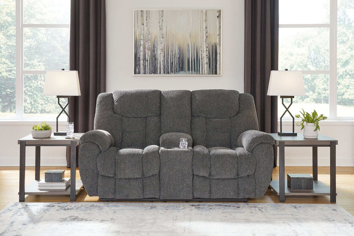 Foreside Reclining Loveseat with Console - Half Price Furniture