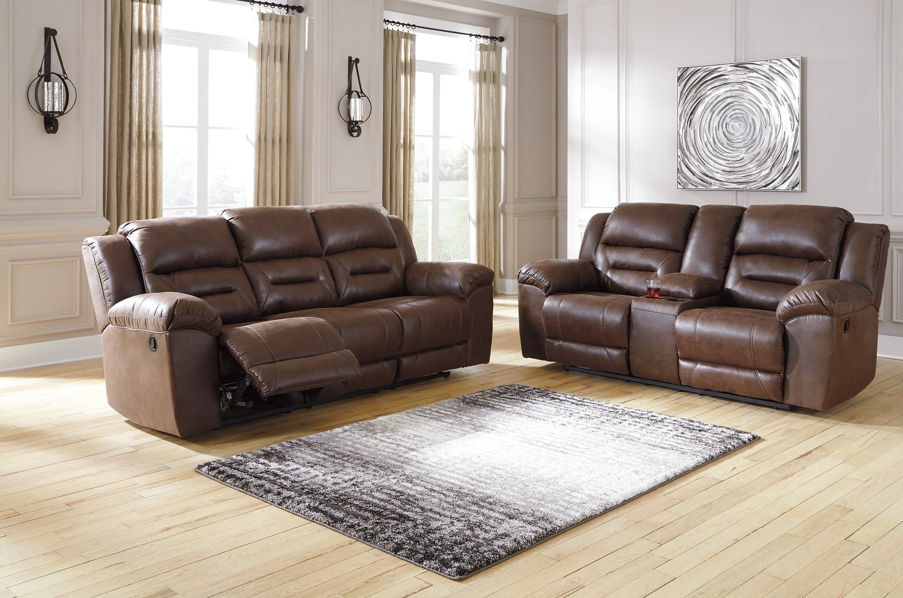 Stoneland Reclining Loveseat with Console - Half Price Furniture