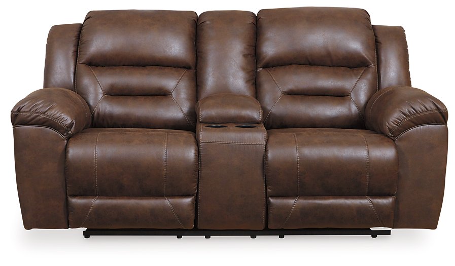 Stoneland Reclining Loveseat with Console Half Price Furniture