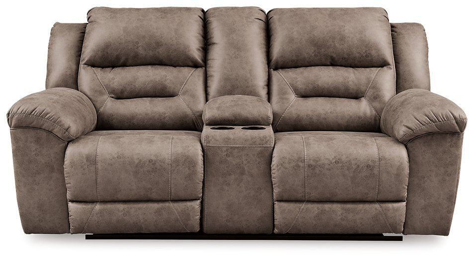 Stoneland Reclining Loveseat with Console - Half Price Furniture