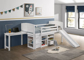 Millie Twin Workstation Loft Bed White Half Price Furniture