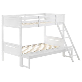 Littleton Twin Over Full Bunk Bed White Half Price Furniture