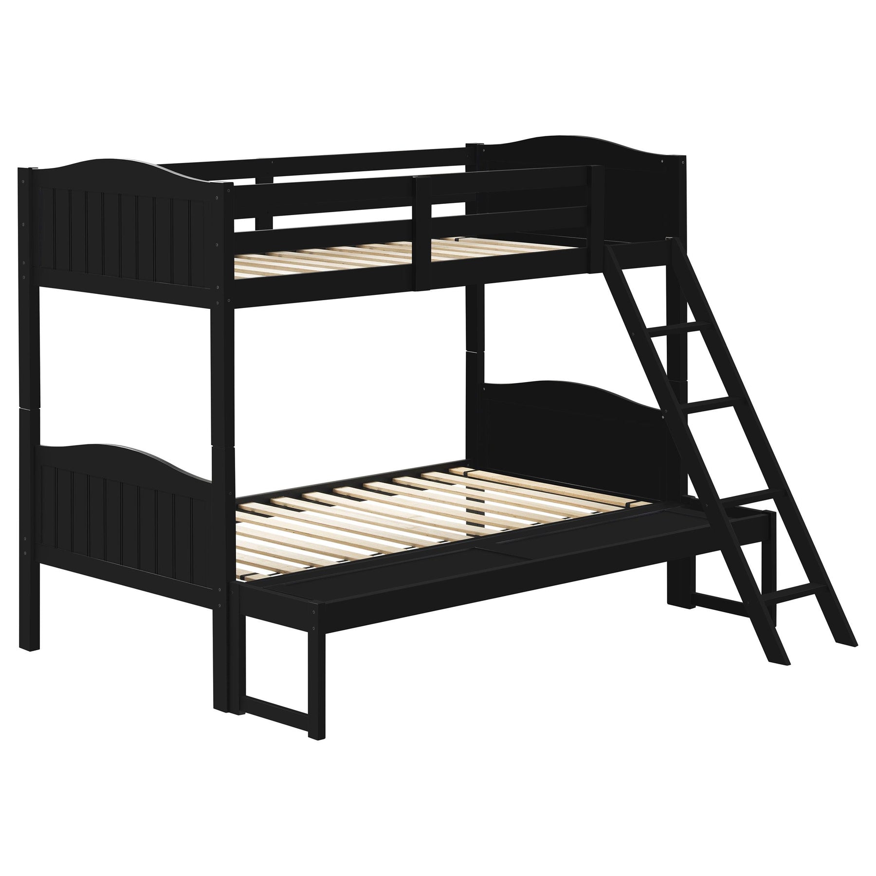 Arlo Twin Over Full Bunk Bed with Ladder Black Half Price Furniture