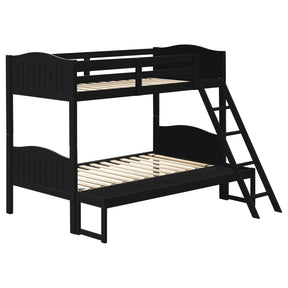 Arlo Twin Over Full Bunk Bed with Ladder Black  Half Price Furniture