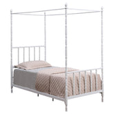 Betony Twin Canopy Bed White Half Price Furniture