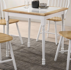 Carlene Square Top Dining Table Natural Brown and White Half Price Furniture