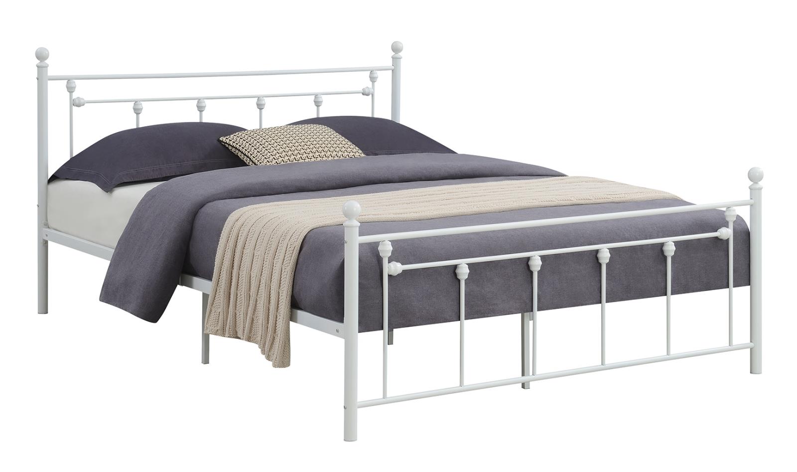 Canon Queen Metal Slatted Headboard Platform Bed - White  Half Price Furniture