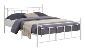 Canon Queen Metal Slatted Headboard Platform Bed - White  Half Price Furniture