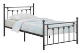 Canon Full Metal Slatted Headboard Platform Bed - Gunmetal Half Price Furniture