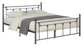 Canon Queen Metal Slatted Headboard Platform Bed - Gunmetal Half Price Furniture