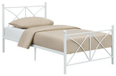 Hart Twin Platform Bed White Half Price Furniture