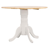 Allison Drop Leaf Round Dining Table Natural Brown and White Half Price Furniture